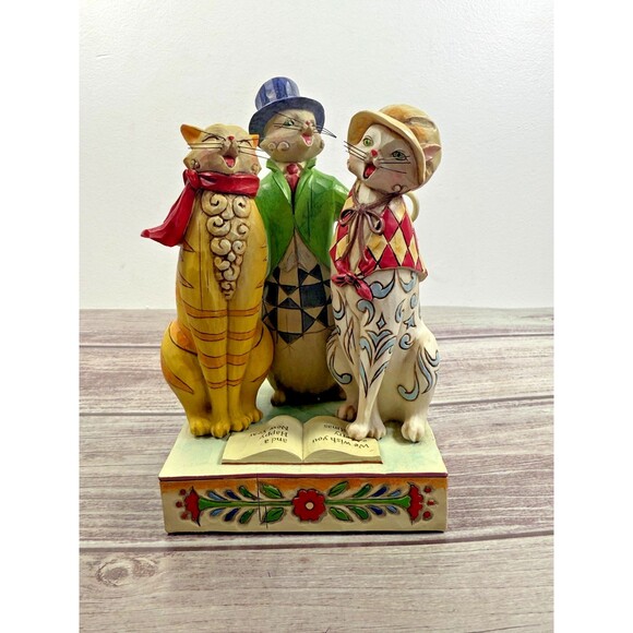 Vintage Jim Shore Caroling Cats Christmas Heartwood Creek 2008 Box 4010897 - Picture 2 of 16